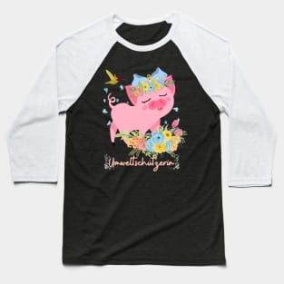 Schwein Vogel Umwelt Schutz Prinzessin Blumen Süß Baseball T-Shirt